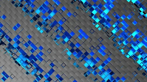 Abstract strips of square mosaic cells on carbon background Stock Footage 156768962