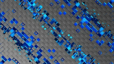 Abstract strips of square mosaic cells on carbon background Stock Footage 156769561