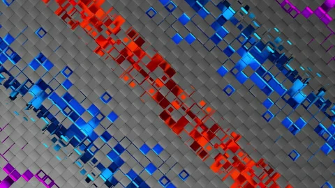 Abstract strips of square mosaic cells on carbon background Stock Footage 156769730