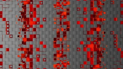 Abstract strips of square mosaic cells on carbon background Stock Footage 156770201