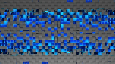 Abstract strips of square mosaic cells on carbon background Stock Footage 156770245