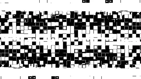 Abstract strips of square mosaic cells, matte mask Stock Footage 156770290