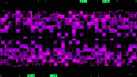 Abstract strips of square mosaic cells on black background Stock Footage 156770324