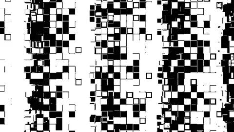 Abstract strips of square mosaic cells, matte mask Stock Footage 156770415