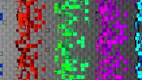 Abstract strips of square mosaic cells on carbon background Stock Footage 156770482