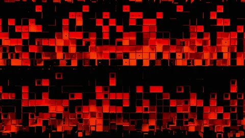 Abstract strips of square mosaic cells on black background Stockbeeldmateriaal 156770756