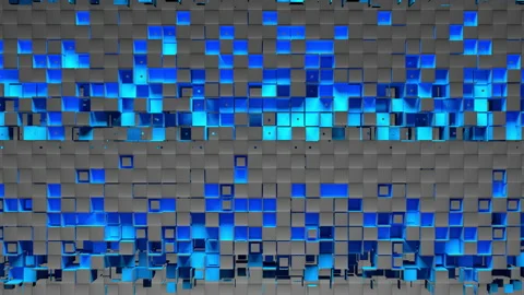 Abstract strips of square mosaic cells on carbon background Stock Footage 186802972