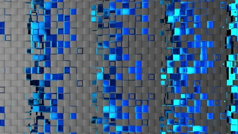 Abstract strips of square mosaic cells on carbon background Stockbeeldmateriaal 195109854