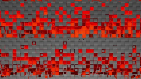 Abstract strips of square mosaic cells on carbon background Stock Footage 196244553