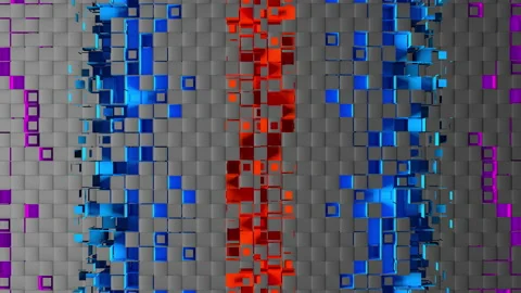 Abstract strips of square mosaic cells on carbon background Stock-Footage 196993774