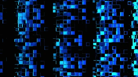 Abstract strips of square mosaic cells on black background Stockbeeldmateriaal 198244210