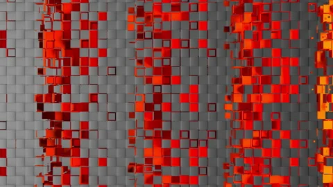Abstract strips of square mosaic cells on carbon background Stock Footage 198244392