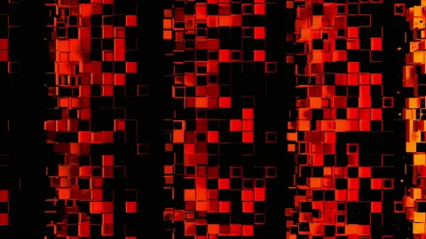 Abstract strips of square mosaic cells on black background Vídeo Stock 198244611