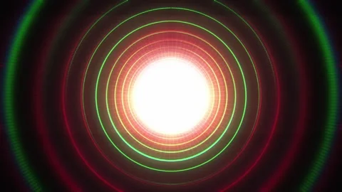 Abstract Strobe VJ Loop With Light Circles Vídeo Stock 341591427