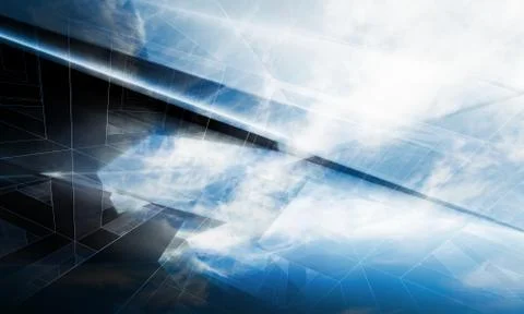 Abstract structure and wire-frame lines, 3d Illustrazione stock