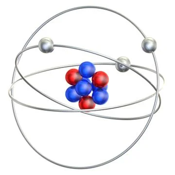 Abstract structure of an atom on a white background Stock Illustration