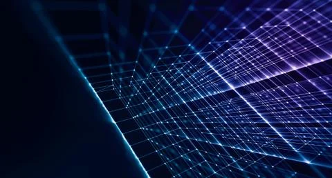 Abstract structure of dots and lines. background in perspective. connection o Stock Illustration