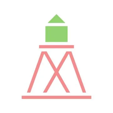 Abstract structure with green and red elements Stock Illustration