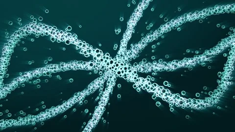 Abstract structure made of glowing bubbles on a dark background Stock Footage 311124107