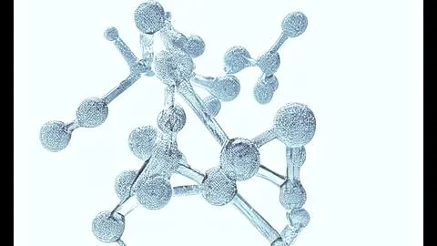 Abstract structure of molecule on light background. Concept of science and te Stock Photos
