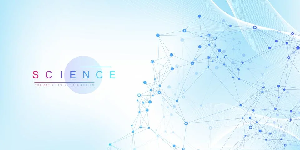 Abstract structure molecules or atom for science or medical background. Stock Illustration