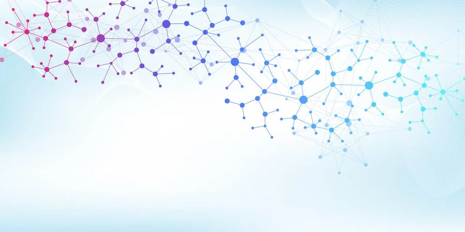 Abstract structure molecules or atom for science or medical background. Stock Illustration