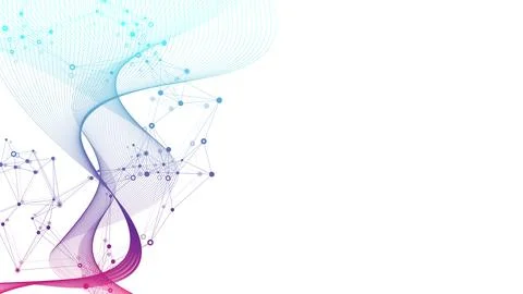 Abstract structure molecules or atom for science or medical background Stock Illustration