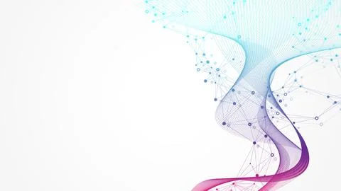 Abstract structure molecules or atom for science or medical background Stock Illustration