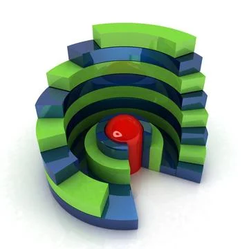 Abstract structure with red capsule in the center Abstract structure with ... Stock Photos
