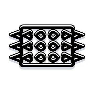 Abstract studded grid pattern with eye shapes Stock Illustration