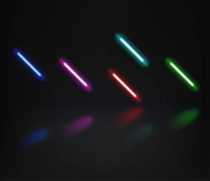 Abstract studio with glowing vibrant neon lights. 3d vector illustration Stock-Illustration