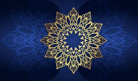 Abstract style blue gradient colorful mandala background design template Illustrazione stock