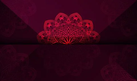 Abstract style colorful red gradient mandala background design vector Stock Illustration