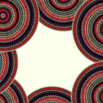 Abstract Style Frame with Simple Color Needlework Stock Illustration