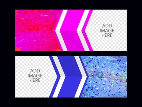 Abstract Style Header or Banner Design Set with Image Placeholder. Stock Illustration