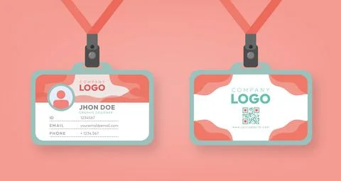Abstract Style ID Cards Front and Back Template Vector Stock Illustration
