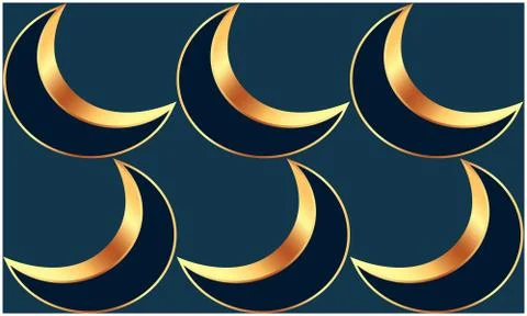Abstract style of moon on dark background Stock Illustration