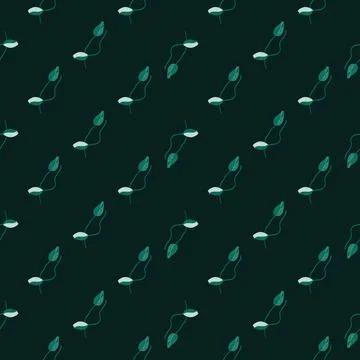 Abstract style seamless nature pattern with small poppy bud silhouettes. Flow Illustrazione stock