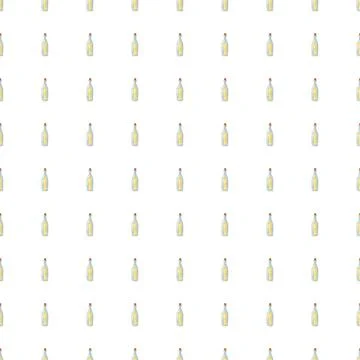 Abstract style seamless pattern with bottle and message silhouettes. Isolated Stock Illustration