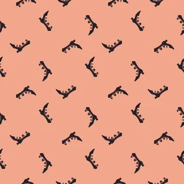 Abstract style seamless pattern with women boots simple silhouettes. Pink lig Illustrazione stock