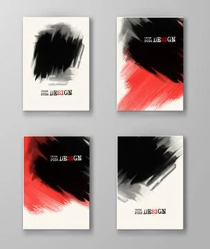 Abstract stylish background black red ink paint. Illustrazione stock
