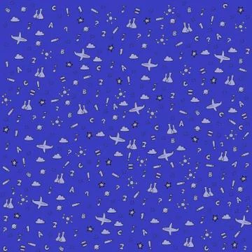 Abstract stylish background with different symbols of study Stock Illustration