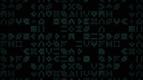 Abstract Stylization Alien Blue Letters Text Symbols  Animation On Black 스톡 동영상 95797834