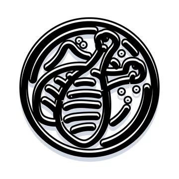 Abstract stylized bee or insect inside circle Stock Illustration