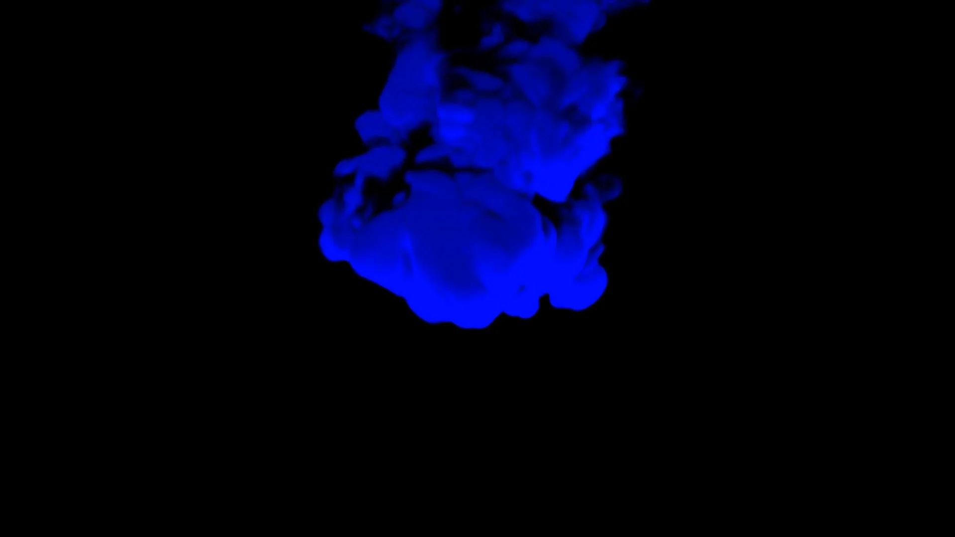 Abstract stylized Blue ink drop in water on a black background V3