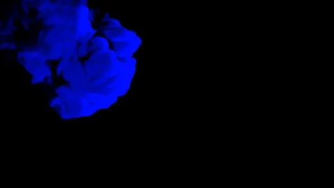 Abstract stylized Blue ink drop in water on a black background V2 Stock Footage 87568689