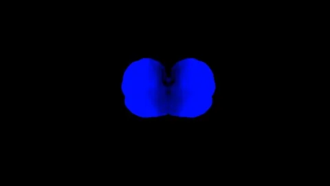 Abstract stylized Blue ink drop in water on a black background V10 Video stock 87568708