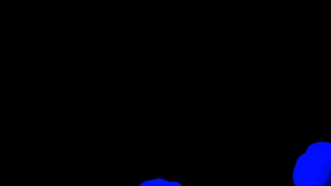 Abstract stylized Blue ink drop in water on a black background V17 Video stock 87568729