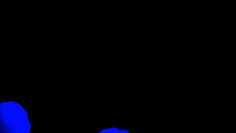 Abstract stylized Blue ink drop in water on a black background V19 Stock Footage 87568733