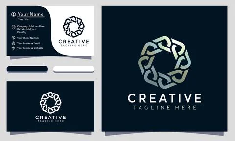 Abstract Stylized Chain creative logo design vector illustration, minimalist  Stock Illustration